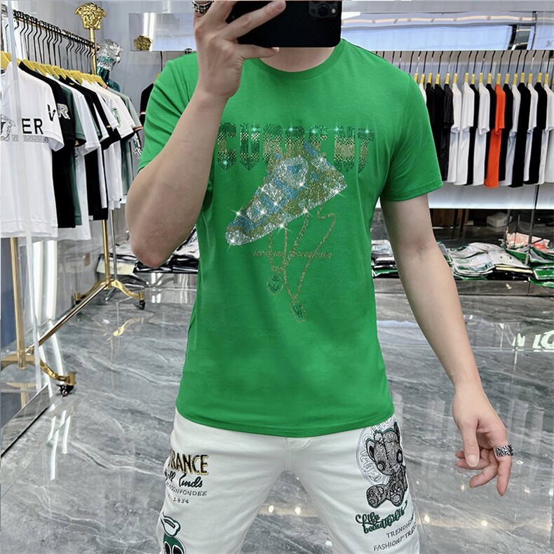 新款时尚高端精品欧货夏季男T恤短袖潮流抖音A227B-A-719-P48,男装T恤,电商A227B（原钱塘4066-1）