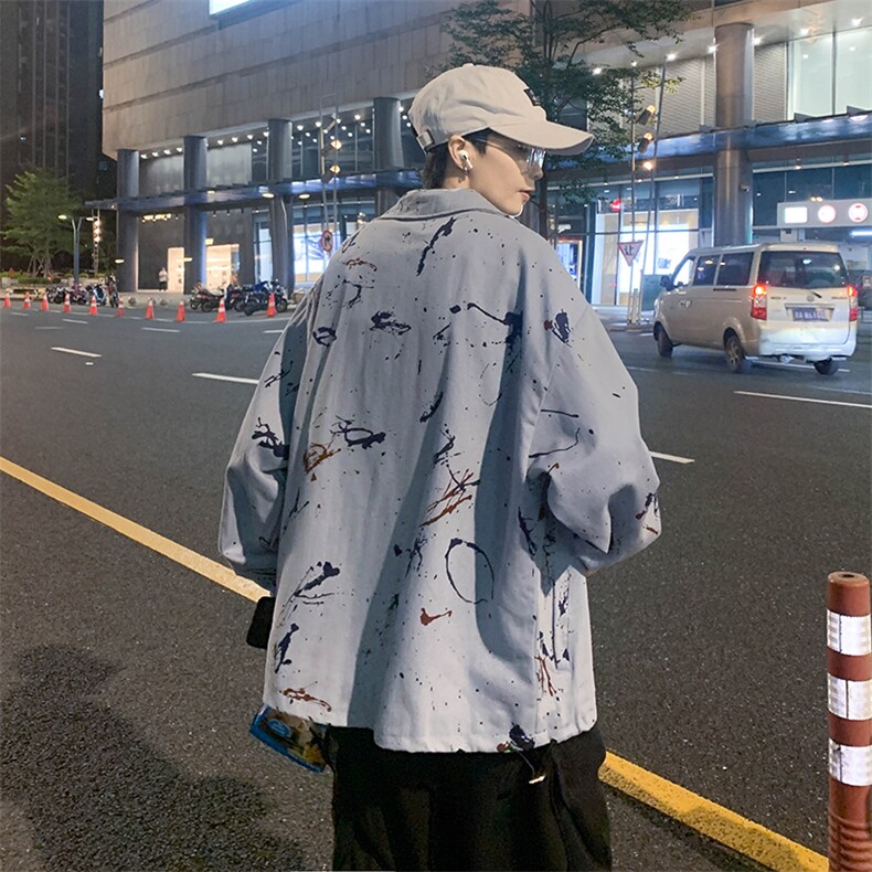 春秋季潮流男装帅气印花大码宽松休闲夹克JK0160-P46,男装夹克,星座308B-2