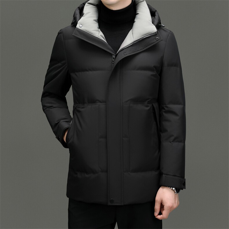 DF2383钱塘2020-2新款百搭简约有帽厚款中年男士羽绒服P255,男装羽绒服,钱塘207-2