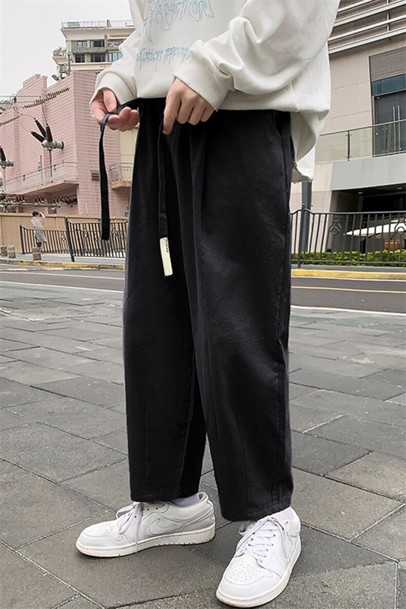 K503-P45夏季新品亚麻棉麻九分裤男士大码休闲裤时尚直筒裤控68,男装休闲裤,电商B280-1（原A049）