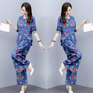 2021春秋季新款时尚气质休闲舒适两件套图片
