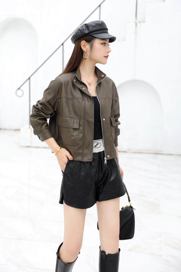 新款时尚PU皮衣，女装皮衣，艾慕缇(1F)