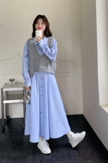 现货新款毛衣马甲连衣裙套装25076P155K238，女装套装/套裙，2D035
