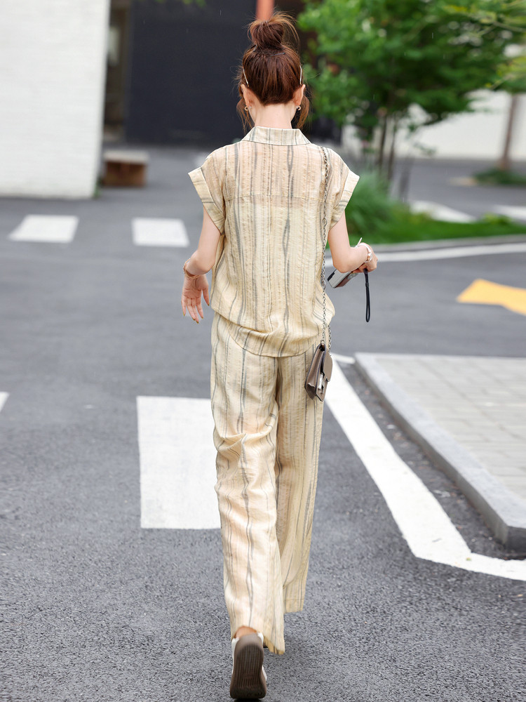 夏季穿搭时尚套装女2025夏装新款洋气减龄显瘦休闲百搭两件套潮,女装套装/套裙,梦依杭
