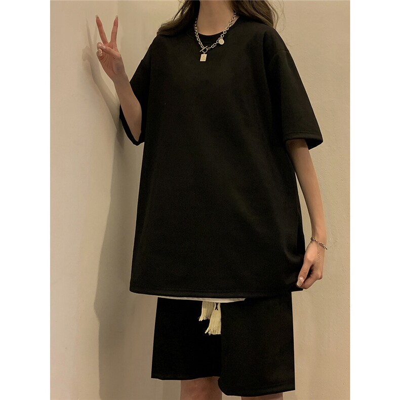 中性风麂皮绒短袖T恤男DT8766P23短裤男DK8767P32套装TZ8757P55，男装休闲套装，星座227-7