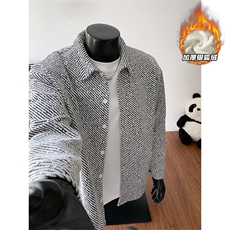 重磅雪尼尔480g新款银狐绒宽松夹克外套男J5265J加绒-特P45控88，男装夹克，电商A001