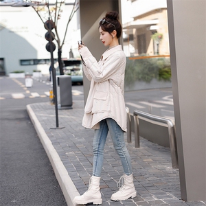 时尚保暖女士中长款羽绒服 修身显瘦90绒外套图片