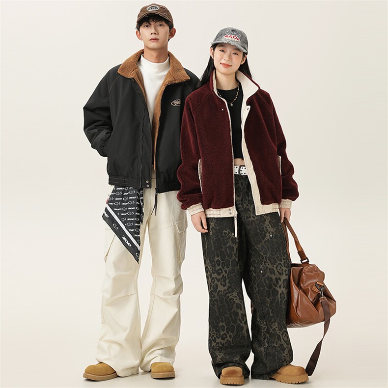 2025冬季新款男装日系潮牌两面穿宽松休闲棉服加厚外套MY388-F165图片