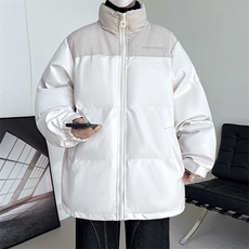 加厚男士冬季棉衣男立领皮棉服字母拼接棉袄外套A266-P01-P80，男装棉衣，电商A266