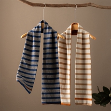 2025年秋季时尚百搭通勤简约休闲条纹双层披肩，围巾，江帆羊绒