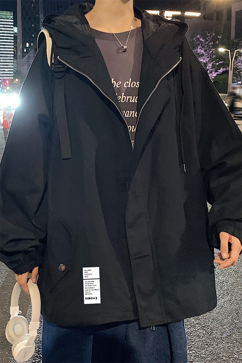 JK41045-P85加棉款-P115纯棉连帽夹克男士大码工装夹克男外套男,男装夹克,电商A040
