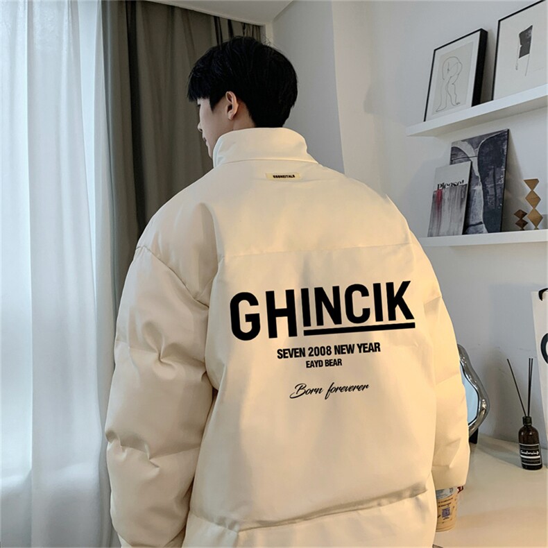 均可提供短视频高品质港风GH英文PU皮加厚棉衣PM123-p110控148,男装棉衣,星座508（原C305）