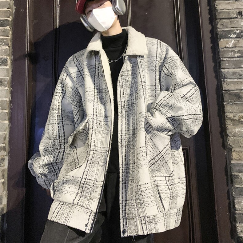羊羔毛棉服男2025冬季新款休闲外套潮牌棉衣棉袄M199P110控158,男装棉衣,电商A157