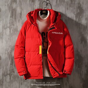2019冬季新日系潮流大码男印花魔术贴保暖连帽棉衣M735-P115图片