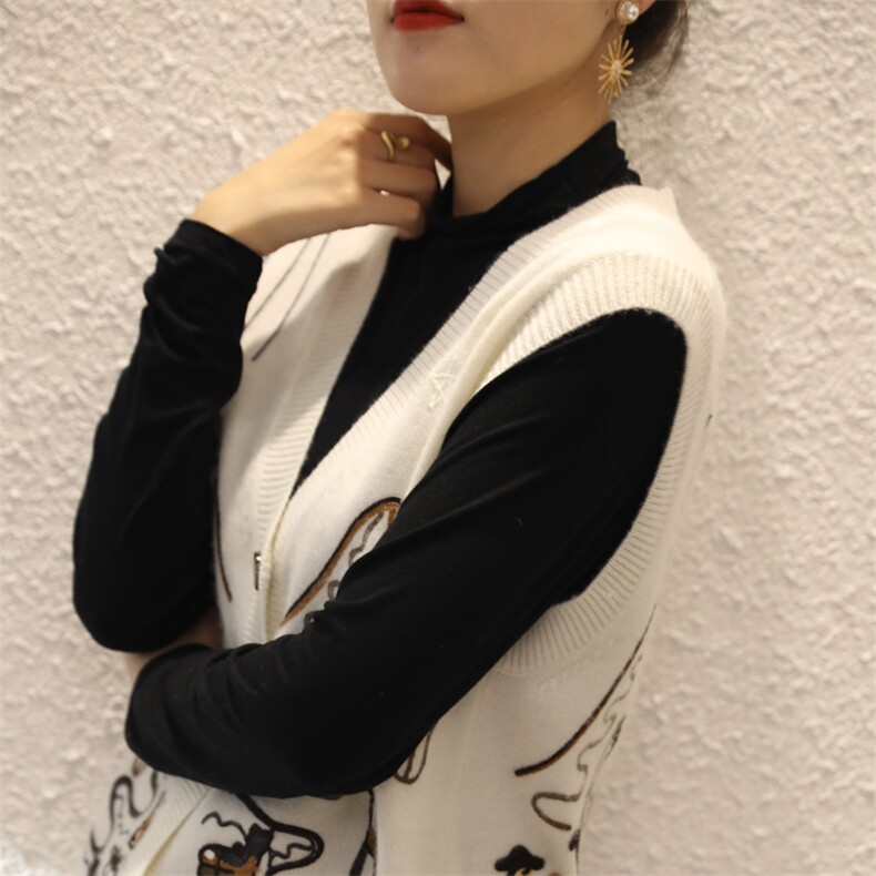 新款女装针织背心马甲无袖毛衣2024年秋季，女装马甲，德晨羊绒