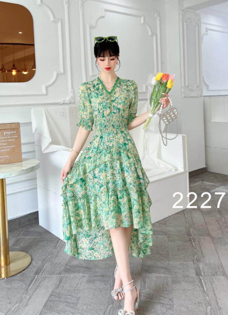 【现货】2022夏季新款韩版碎花雪纺连衣裙，女装连衣裙，珍·洛曼