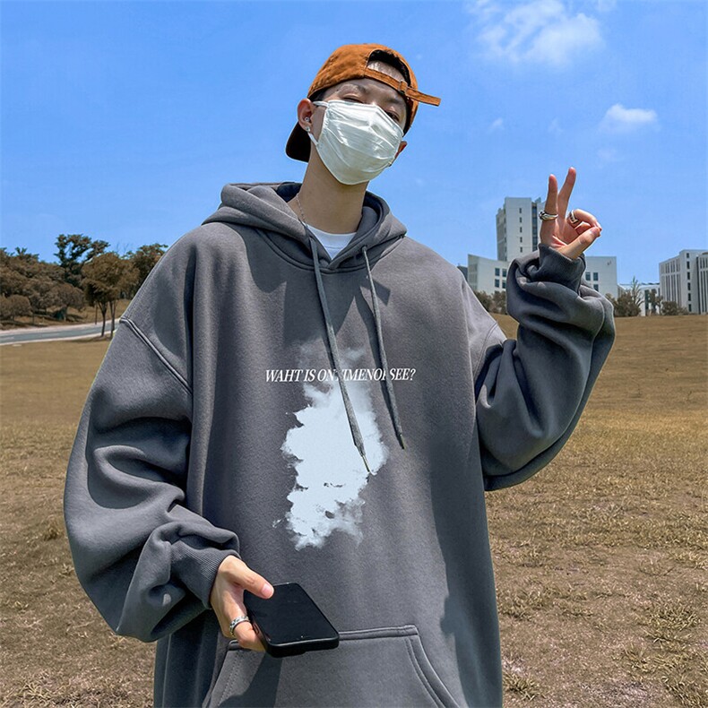 抖音得物供货可提供视频秋冬重磅美式宽松连帽卫衣DL2303,男装卫衣,电商A486