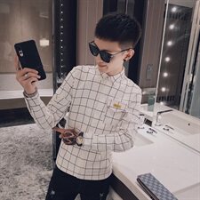 秋季时尚长袖衬衫社会精神小伙潮流男帅气衬衣C301B-CS10特，男装衬衫，电商C301B