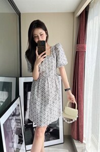 重工订钻刺绣减龄连衣裙，女装连衣裙，柏多伊俪