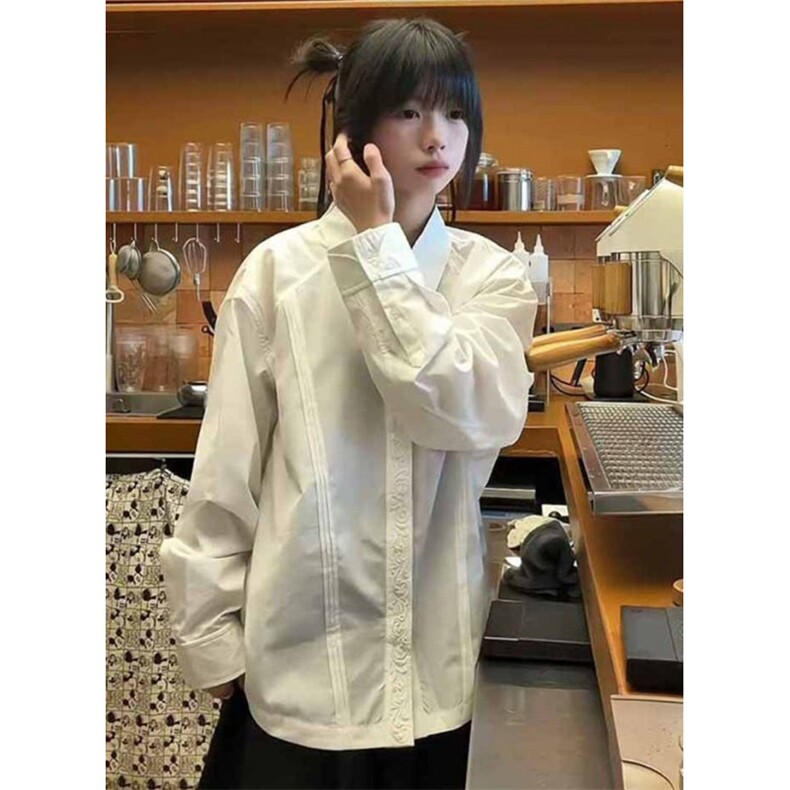 WE1776-P42永生花衬衫男设计感小众长袖衬,男装衬衫,电商B323A