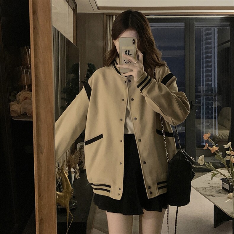宽松棒球服短外套女2025年春秋新款高级感开衫夹克上衣C719-88,男装夹克,星座911-2(原星座613-2）