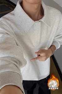 曼巴棉420g重磅加绒保暖银狐绒半拉链卫衣男W5416J加绒特P55控108图片