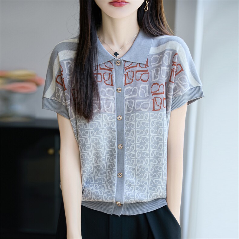 夏季新款简约天丝莱赛尔短袖女宽松百搭显瘦时尚休闲上衣,女装T恤,唐诺