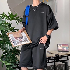 022潮流夏季五分袖短袖T恤五分短裤休闲套装男新款两件套TD05P35，男装休闲套装，星座1116-2