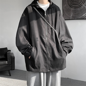 连帽夹克男大码胖子棒球服上衣外套JK65357-P45图片