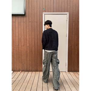 【有货】D561HH-特P58 水貂毛毛衣男美式海马毛针织衫外套图片