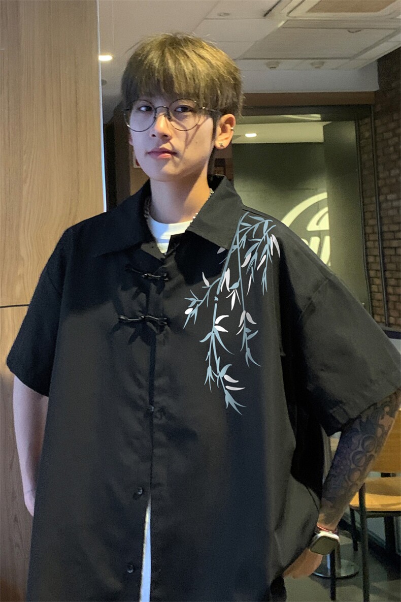 ！2025夏季新款男士新中式短袖衬衫情侣风衬衣CS101特P33,男装衬衫,电商B220