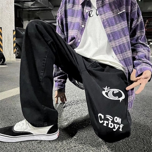 欧美hiphop裤子高街ins潮牌设计感牛仔裤N1233P38图片