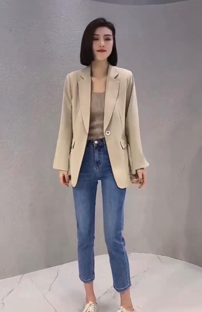 2023春季新款韩版高级百搭时尚潮流气质西装外套,女装西装,L·H·X