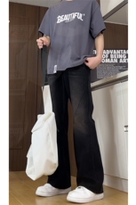 高品质现货抖音牛仔裤男宽松直筒微喇叭裤GK06-P60-限价78，男装牛仔裤，星座310A-1