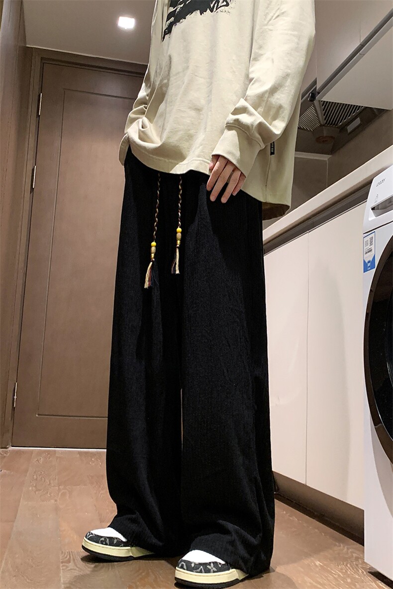 8XL-M特大码秋季新款垂感休闲裤男宽松直筒裤男裤拖地裤K940P40,男装休闲裤,电商D206-1
