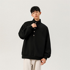 W306P55潮流秋季运动休闲卫衣套头长袖立领体恤衫XZ201-2，男装T恤，星座201-2