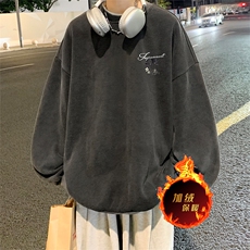 直播品质500克重磅美式做旧水洗卫衣SY1398-常规特P45加绒特P55，男装卫衣，电商A486