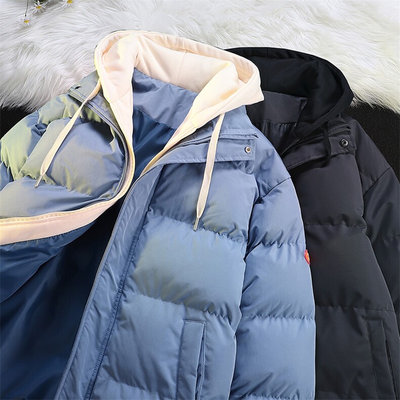 棉衣男三防冬季新款港风宽松连帽假两件加厚棉服914-4-WT08P70，男装棉衣，星座914-4