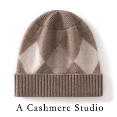 2025新款时尚百搭通勤简约双拼色菱形帽，帽子，蒙娇羊绒