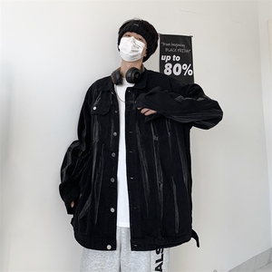 牛仔外套男扎染韩版潮流2024春秋新款ins宽松百搭帅夹克W3298-P65图片