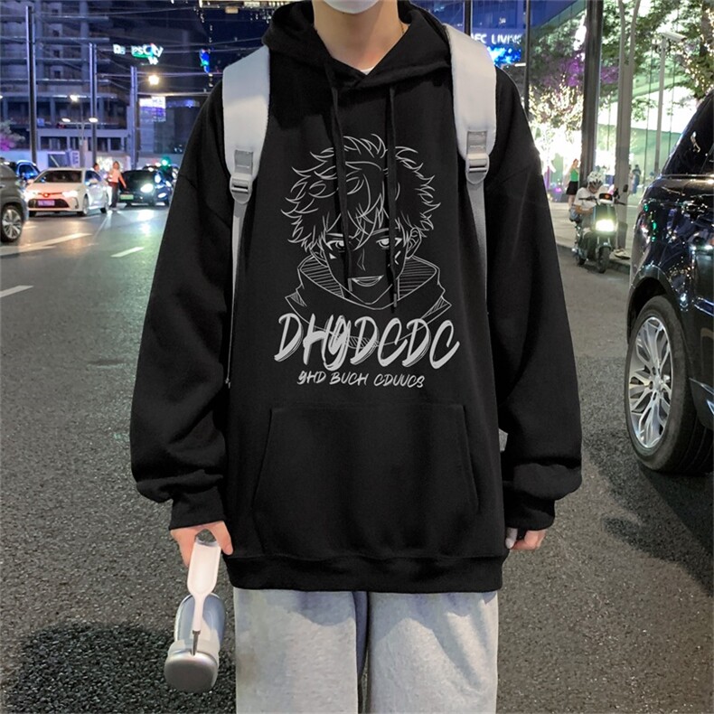 电商DSA028-MT21V208100聚酯P35新款潮流印花连帽卫衣男限49,男装卫衣,电商A028