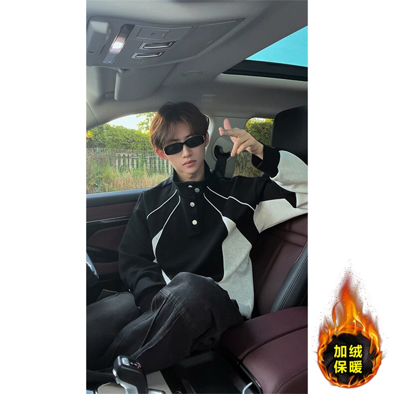 重磅美式加绒加厚男休闲百搭宽松高级感卫衣W4695JR（加绒）特P52,男装卫衣,电商A007