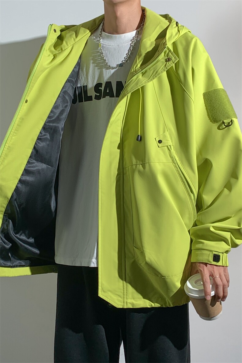 冲锋衣男高品纯色宽松夹克外套DSA157B-J90-P60,男装夹克,电商A157B