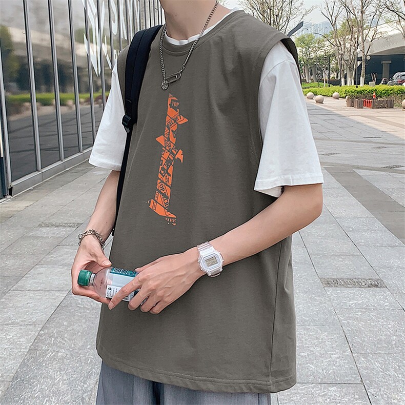 夏季港风宽松青少年休闲背心TC1111-P25,男装T恤,星座717