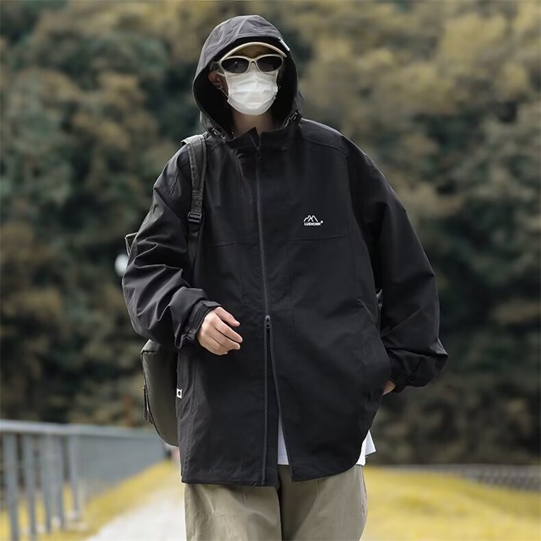 2023年新款情侣冲锋衣外套男秋连帽飞行夹克 R8086 P58图片