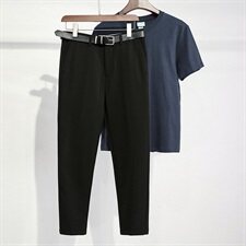 男士休闲小西裤秋季纯色西装裤九分裤修身小脚裤子潮YD221，男装西裤，星座509