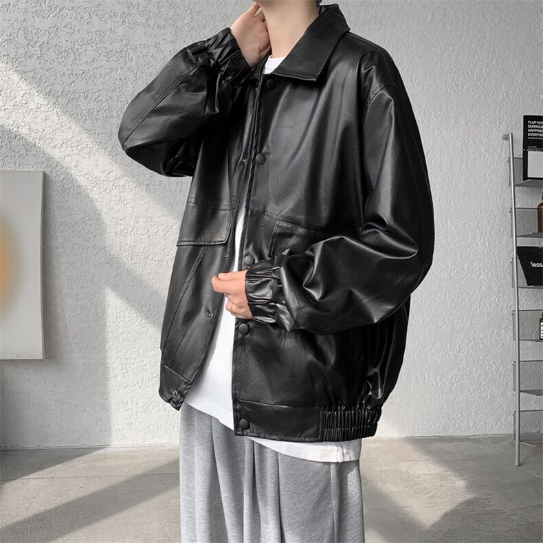 复古机车服pu皮衣外套男ins潮牌痞帅高级感飞行员皮夹克JK019-P63,男装夹克,星座308B-1