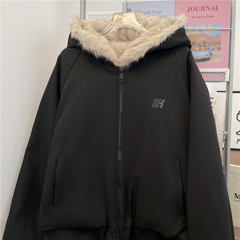 棉服毛毛男女韩版潮流连帽帅气2025冬季ins外套MF367-P95,男装棉衣,星座412-3