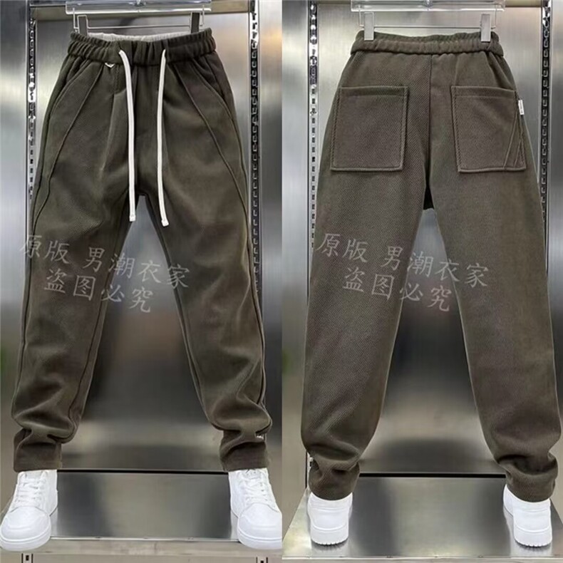 男士休闲卫裤重磅潮牌青年运动裤宽松束脚网红同款纯色修身哈伦裤,男装休闲裤,星座506A