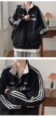 半拉链卫衣男款春秋款美式高街三条杠运动风立领痞帅休闲套头外套，男装卫衣，星座809A(原222-1)